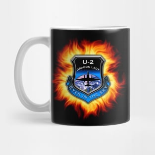 U2 Dragon Lady shield with flames Mug